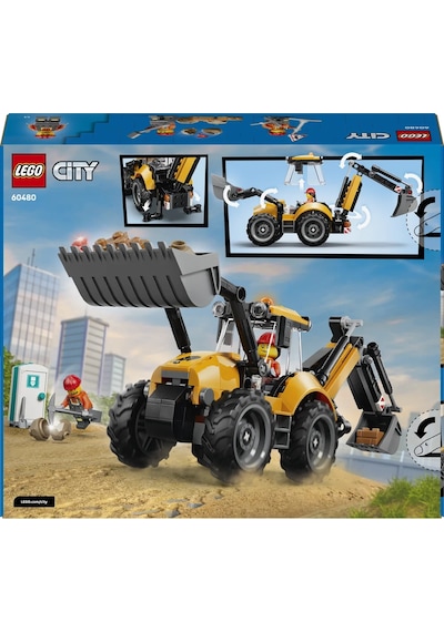 LEGO® City Sarı Kazıcı Yükleyici 60480 - 7 Yaş ve Üzeri Çocuklar için 2 Minifigür İçeren Yaratıcı Oyuncak Yapım Seti (301 Parça)
