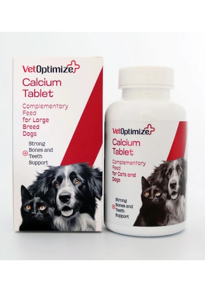 Vetoptimize Calcium Tablet 84 Tablet Yavru Köpek Kemik Gelişimi, Emziren Köpek Kalsiyum, Diş & Kırık Desteği Veteriner Takviyesi