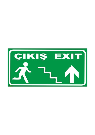 Çıkış Exıt Yukarı 17x35 Cm Dekota Fotolümenli