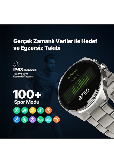 Ttec 2SW08 Tempus Pro S 45 MM Amoled Ekranlı Yuvarlak Metal Kasa