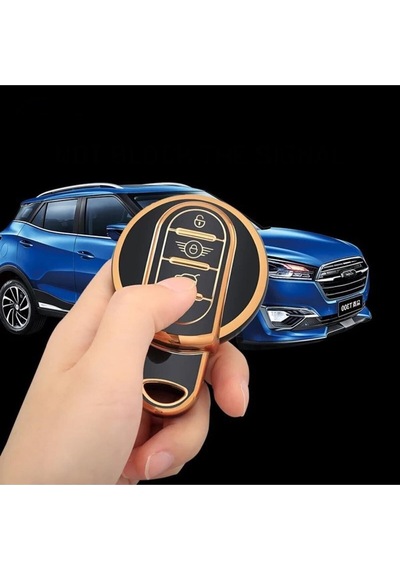 Gma Keys Lüx Mini Cooper Countryman Nano Anahtar Kılıfı Siyah Gold Altın Renk 1.ci Kalite