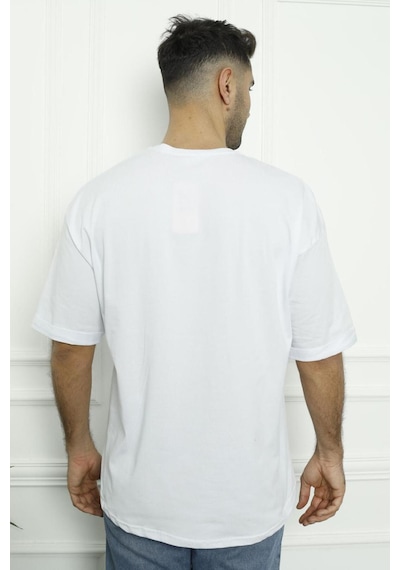 Tom John Nicoletta Erkek T-shirt Siyah Beyaz Oval Kesim 2 Li Set Mıxcolor