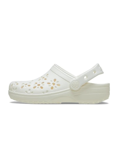 Crocs Classic Floral Cut Out Clog Kadın Terlik 210927 Ekru