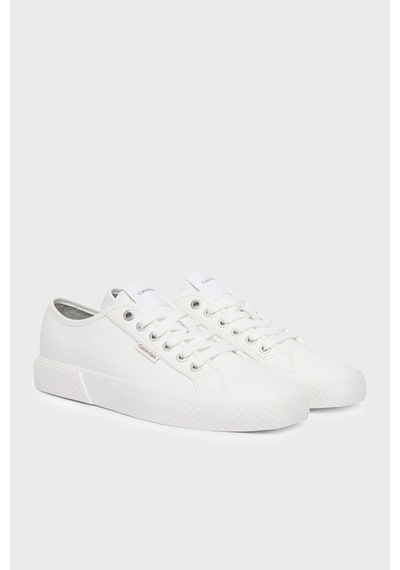 Calvin Klein Deri Logolu Sneaker Ayakkabı Hw0hw030770k4 Bayan Ayakkabı Hw0hw03077 0k4 Beyaz
