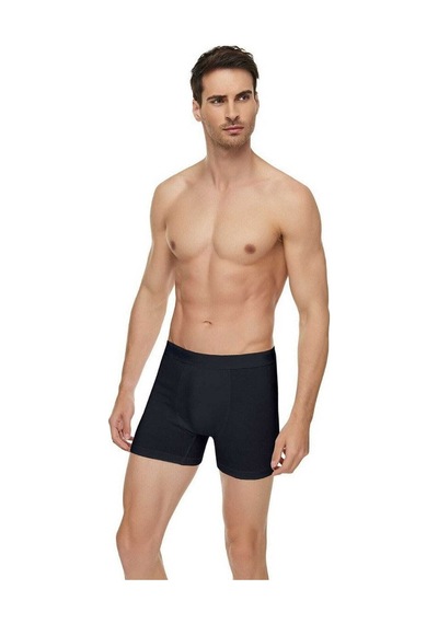 Erkek Modal Elastan Likralı Boxer Tekli Paket Siyah