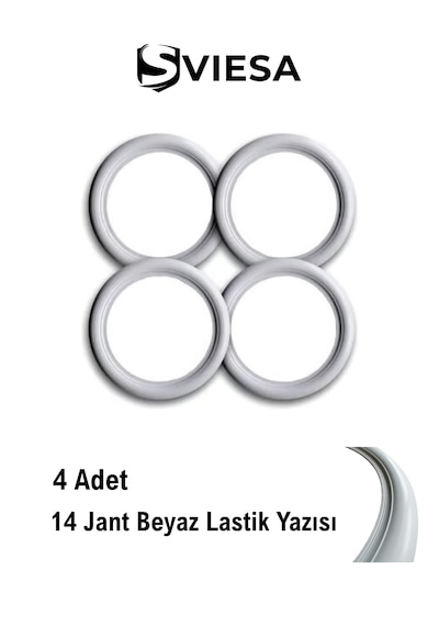14 Jant Beyaz Lastik Yazısı 4 Adet Set