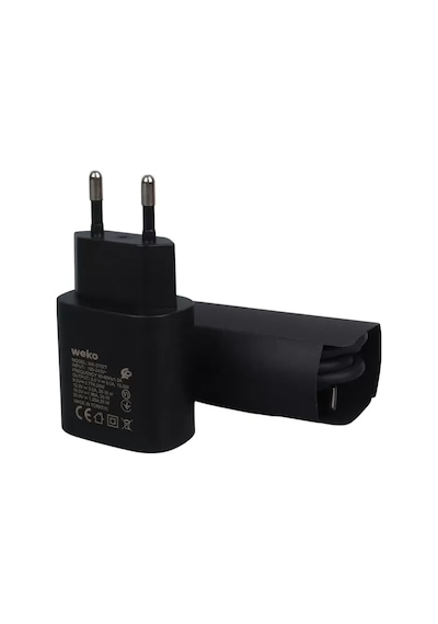 Sh Weko Wk-27877 Note10 Siyah 25 Watt Şarj Başlık Adaptörü + Type-c To Type-c Kablo Najmaddin