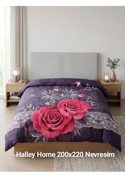 Halley Home Ranforce Çift Kişilik Nevresim Mor