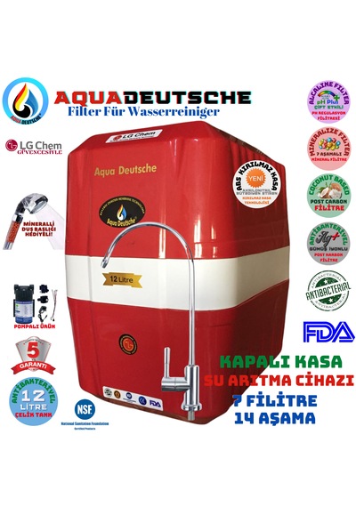 Aqua Deutsche 12 Lt. 7 Filitre Pompalı Su Arıt...