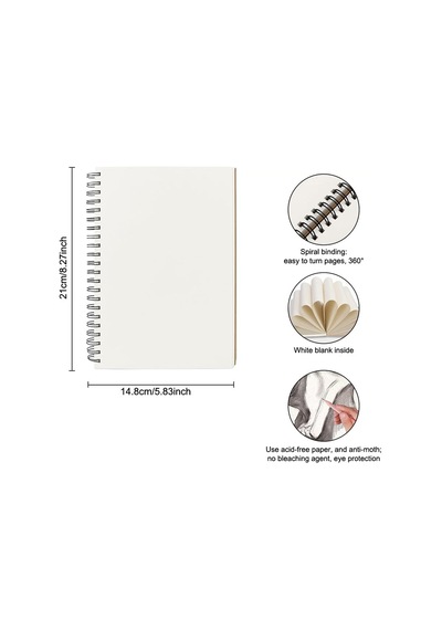 Eskiz Defteri A5 Boyutunda 160 Gr Yandan Telli Karakalem Sketch Book 25 Yaprak - 1 Adet Beyaz