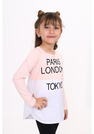 Toontoy Kids Toontoy Kız Çocuk Paris London Baskılı T-shirt Pudra