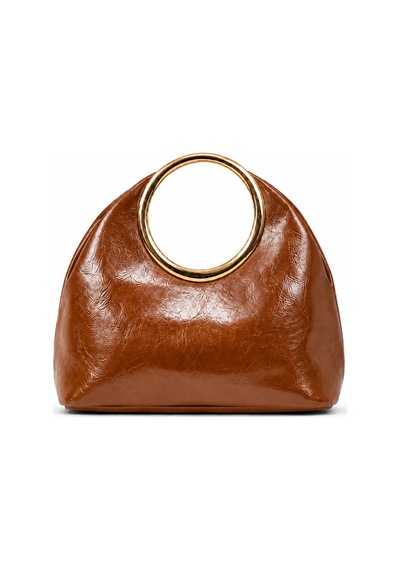 Nura Collection Milano Icon Gold Metal Saplı Kadın El Ve Omuz Çantası Taba - 896351481 Taba