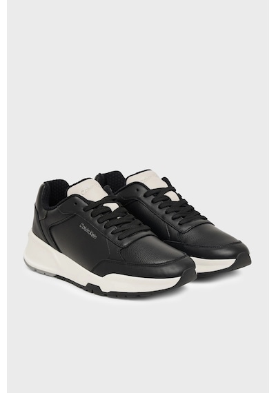 Calvin Klein Logolu Deri Sneaker Ayakkabı Hm0hm0230900y Erkek Ayakkabı Hm0hm02309 00y Siyah