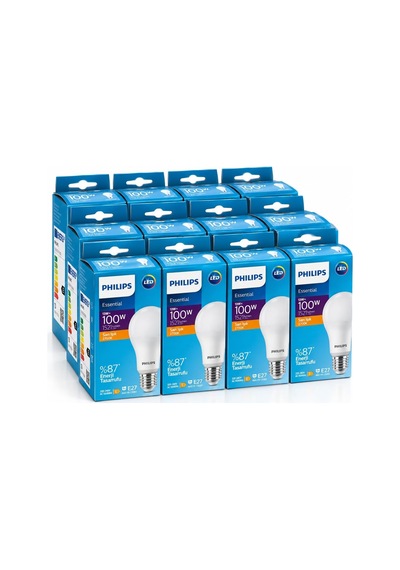 Tr Essential 13w E27 Led Ampul 12'li Paket 100w Eşdeğer, 1521 Lümen, 2700k Sarı Işık, Enerji Tasarruflu A60 Le Genel