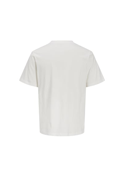 Jack & Jones Erkek Bisiklet Yaka Gögüs Baskili Tisört - New Plas - 12310180 Beyaz