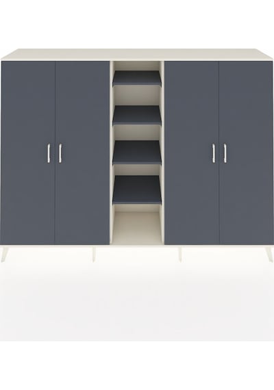 Hyperion Dolap 12 Raflı 4 Kapaklı 220x44x163 Aytaşı-antrasit Aytaşı-antrasit