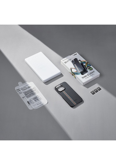 Apple Uyumlu iPhone 15 Pro Telefon Kılıfı Magsafe 600d Aramid Fiber Pitaka Orchestra Serisi Rhapsody Siyah