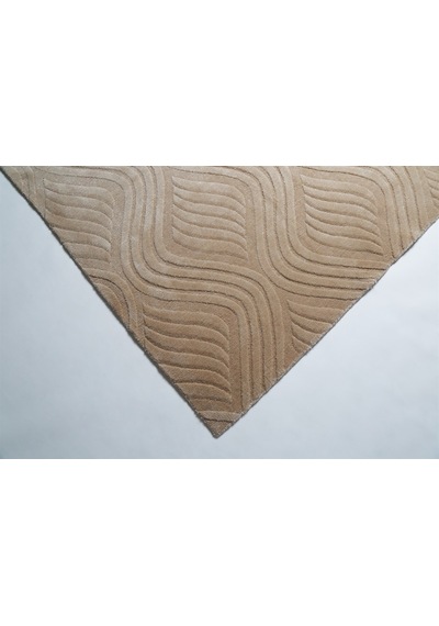 Çam Halı Emboss Jr10 Bej Modern Desen Yeni Zellanda Yünü Ve Viskon El Dokuması Halı - 80x150 Bej