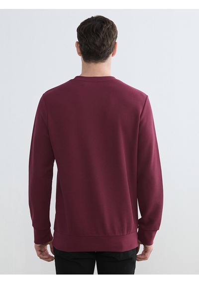 Lcwaıkıkı Classic Bordo Bisiklet Yaka Erkek Sweatshirt