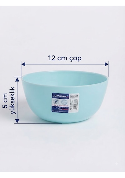 Cam Dıwalı Turkuaz 6 Lı Çorba Kase -12 Cm