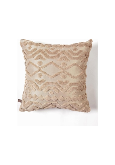 Tr Bohem Özel Tasarım Punch Panç Desen Kare Dekoratif Kırlent Kılıfı 50x50 Cm Letta Natural Diğer