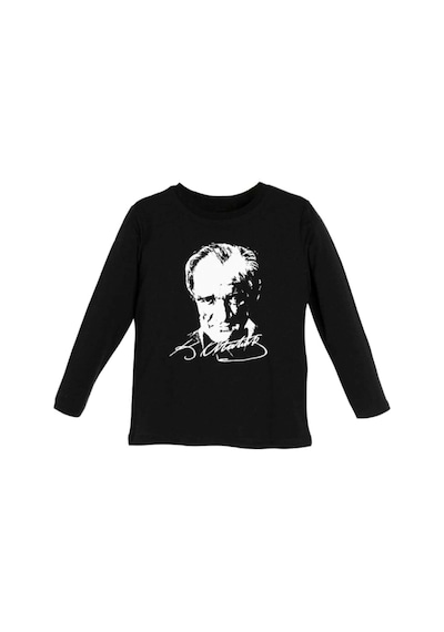 Nacar Store Kız-erkek Çocuk Ve Yetişkin Baskılı Uzun Kol 29 Ekim 19 Mayıs 23 Nisan 10 Kasım Tişört Siyah