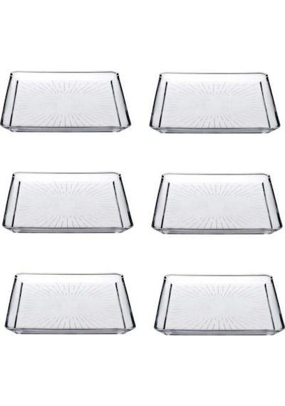 Servis Tabağı 68683 6lı Madlen Crystal Glass 24x24