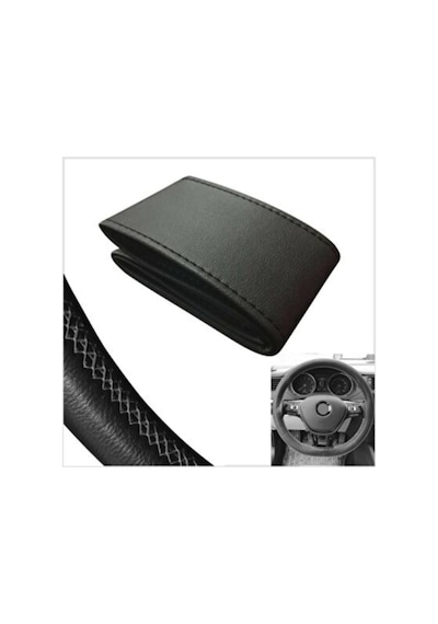 Ford Connect Deri Dikmeli Direksiyon Kılıfı Soft Siyah 38×10.5Cm
