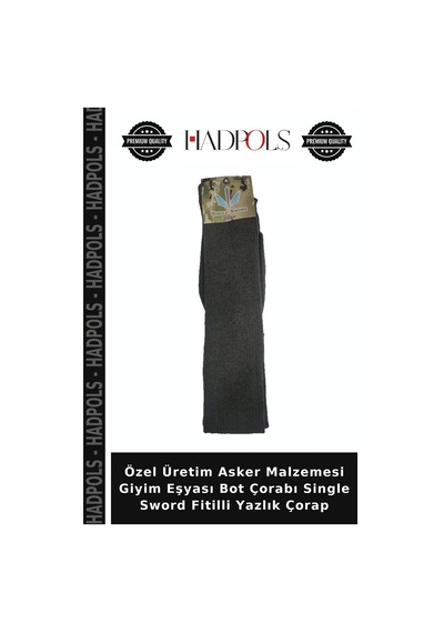 Hadpols Özel Üretim Asker Malzemesi Giyim Eşyası Bot Çorabı Single Sword Fitilli Yazlık Çorap Çok Renkli