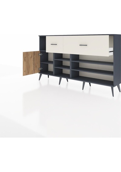 Arges Konsol 6 Raflı 2 Çekmeceli Tek Kapaklı 176x30x99 Antrasit-çam/aytaşı Atlas Çam/aytası - Antrasıt Arges Konsol 6 Raflı 2 Çekmeceli Tek Kapaklı 176x30x99 Antrasit-çam/aytaşı Atlas Çam/aytası - Antrasıt