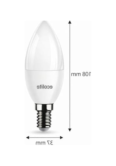Ecolite 8 W Led Mum Ampul E14 Duy, 3'lü Paket, 810 Lümen, 6500k Beyaz Işık, 60w Eşdeğer, Opal Dekoratif Ampul, Dimmerlenemez,%86 Enerji Tasarrufu, 99x37 Mm Enerji Sınıfı F 10c