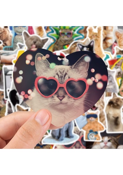 Sevimli Kediler Macbook Notebook Tablet Telefon Ajanda Laptop Defter Sticker Seti Diğer