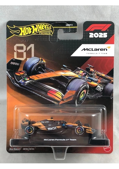 Hot Wheels Premium Formula 1 2025 Mclaren F1 Team No:81 Oscar Piastri 1:64 Diecast Model Araba Turuncu