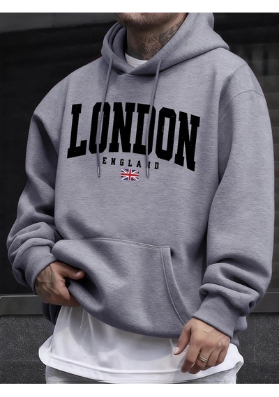 Startmore Tarzsokak Londra İngiltere Bayrağı Baskı Kazak Erkekler Için Sonbahar Hip Hop Kazaklar Polar Tüm Maç Uz Gri