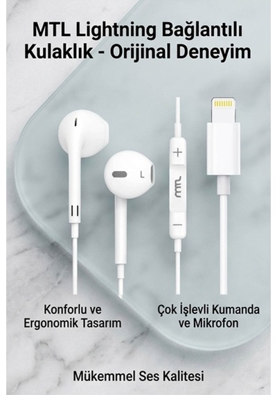 Lightning Girişli Kablolu Stereo Kulaklık Tak Çalıştır - Yüksek Ses Kalitesi Diğer