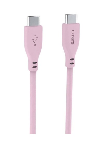 Omars OMCB011B 60W 3A Type-c To Type-c Silikon PD Hızlı Şarj Ve Data Kablosu Pembe 1 M