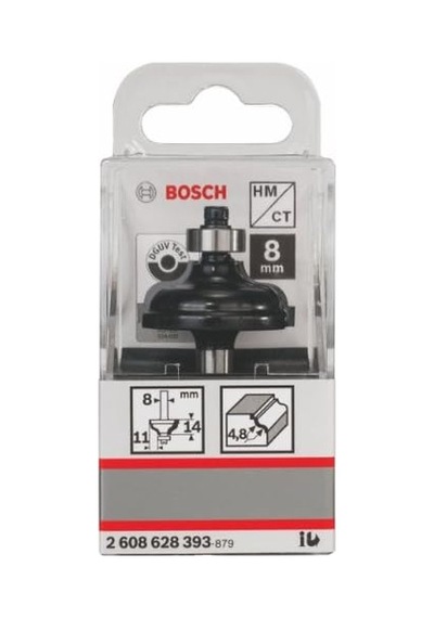 2608628393 Aksesuarı Profil Freze A 8 Mm, R1 4,8 Mm, G 11 Mm, L 14,3 Mm, G: 57 Mm