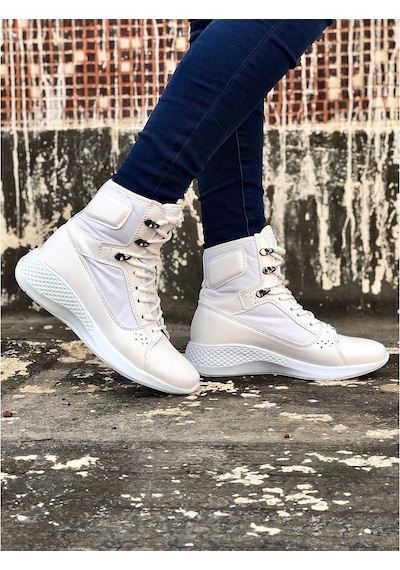 Boa Ba0600 Bağcıklı Beyaz Boksör Unisex Spor Postal Bot