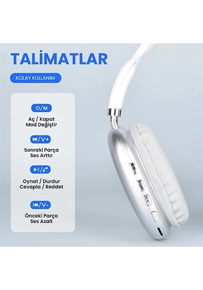 Eıma P9 Kablosuz Bluetooth Kulaklık Over Ear Kulaküstü Hi-fi Ses
