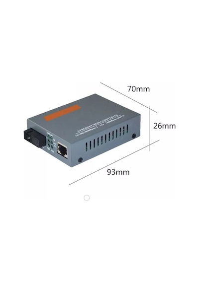 Fiber Optik Media Converter 10/100/1000M Sm 25Km Tek Core Set
