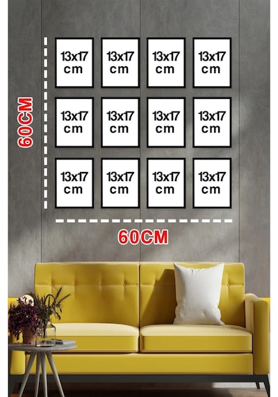 Notpa Dekorize Mdf 11 Parça 3 Mm Çerçeve Görünümlü Salon Ve Oda İçin Tablo Seti İslami 6 13 X 17