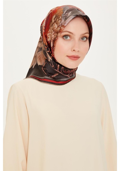 Armine Çiçek Desenli Sura Saf İpek Eşarp 9220d 06 Çok Renkli