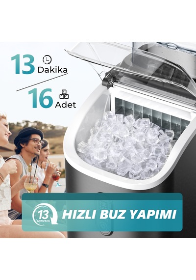Küp Taşınabilir Buz Makinesi, Otomatik Temizleme, Hızlı Buz Yapma, Im005