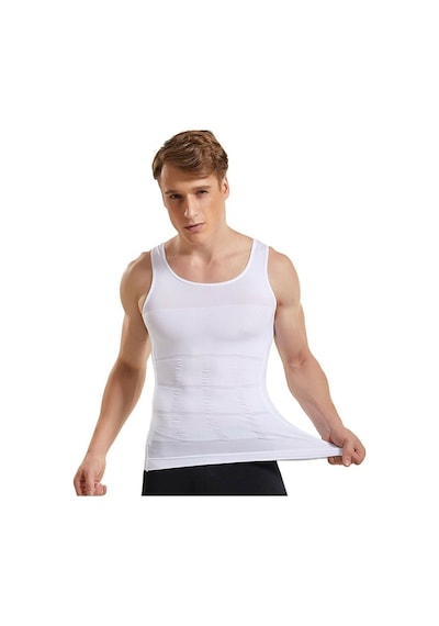 Ff Fit Form Giyim Jineko Premium Erkek Atlet Korse Bel Göğüs Göbek Toparlayıcı Beyaz