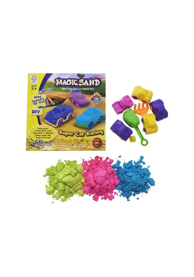 Magıc Sand Super Car Kinetik Kum Oyun Seti/ Araba Kalıplı Kum Oyunu 681 Gr Çok Renkli