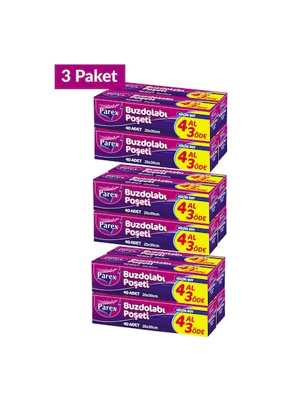 Buzdolabı Poşeti Küçük Boy 4 Al 3 Öde 4 40 20 X 30 Cm Üçlü Set