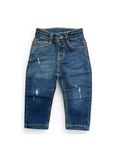 Çikoby Erkek Bebek Cep Detaylı Kot Pantolon-15324 Mavi