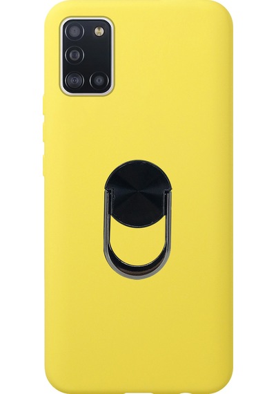 Nettech Samsung Galaxy A31 Uyumlu Leather Ring Nano Arka Koruma Kılıf - Mor Mor
