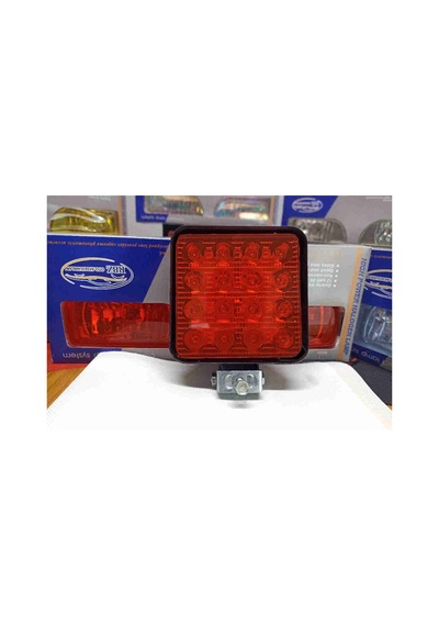 Off Road Sis Farı Sis Lambası 16 Led Kare 4'lü Paket Kırmızı