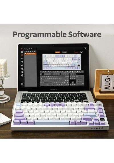Ak820 Pro Mekanik Oyun Klavyesi,3 Modlu Tft Renkli Ekran Ve Cnc Düğmeli 81 Tuş,rgb Aydınlatma
